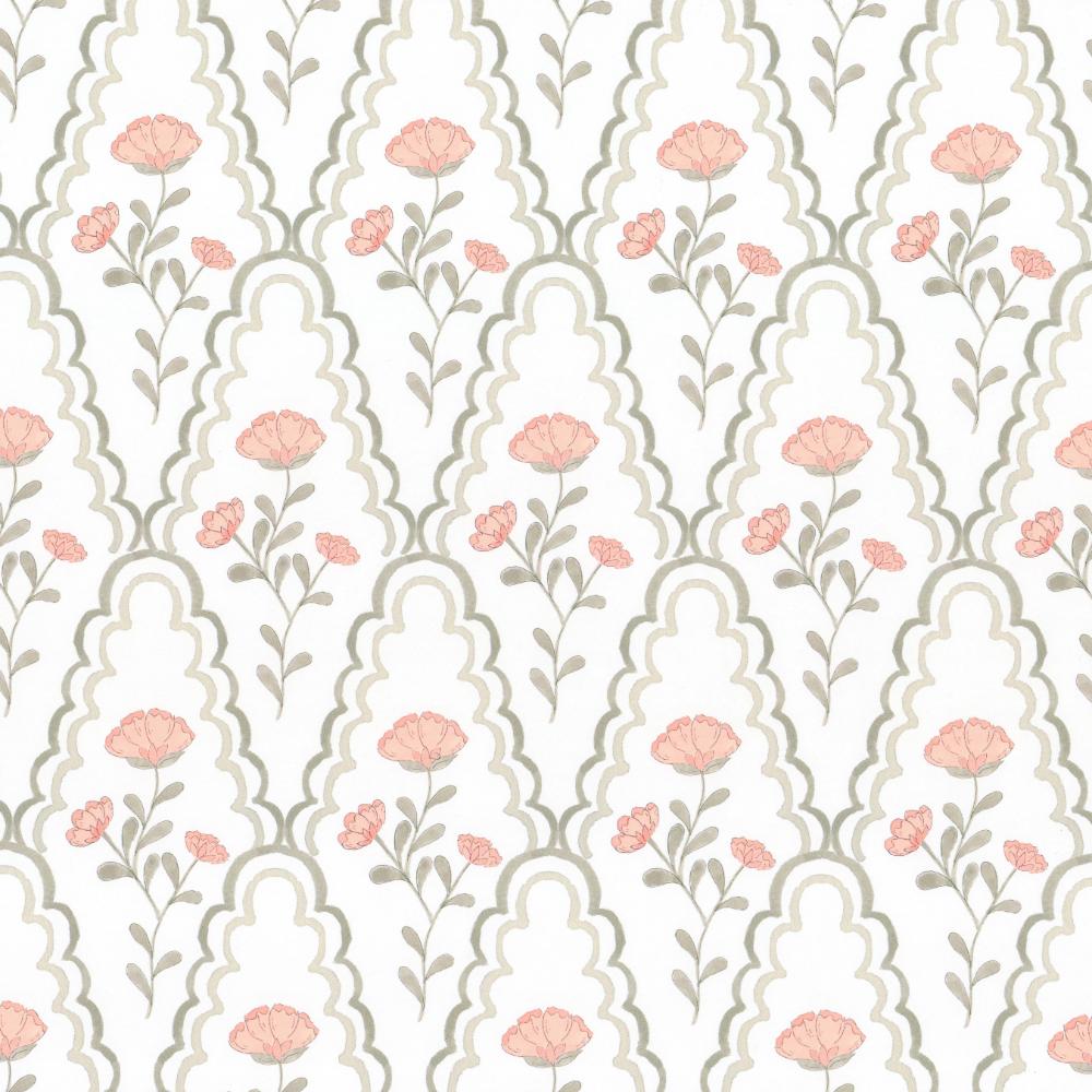 Stout W7848-1 Scallop Floral 1 Blossom in Wallpaper