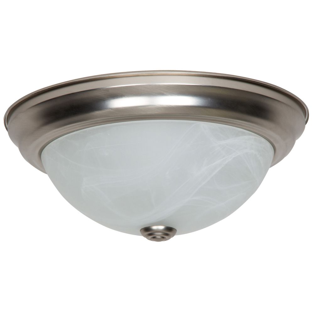 Sunset Lighting F7630-53-LED Flush Mount – Alabaster Glass, Dimmable – With Satin Nickel Finish 
