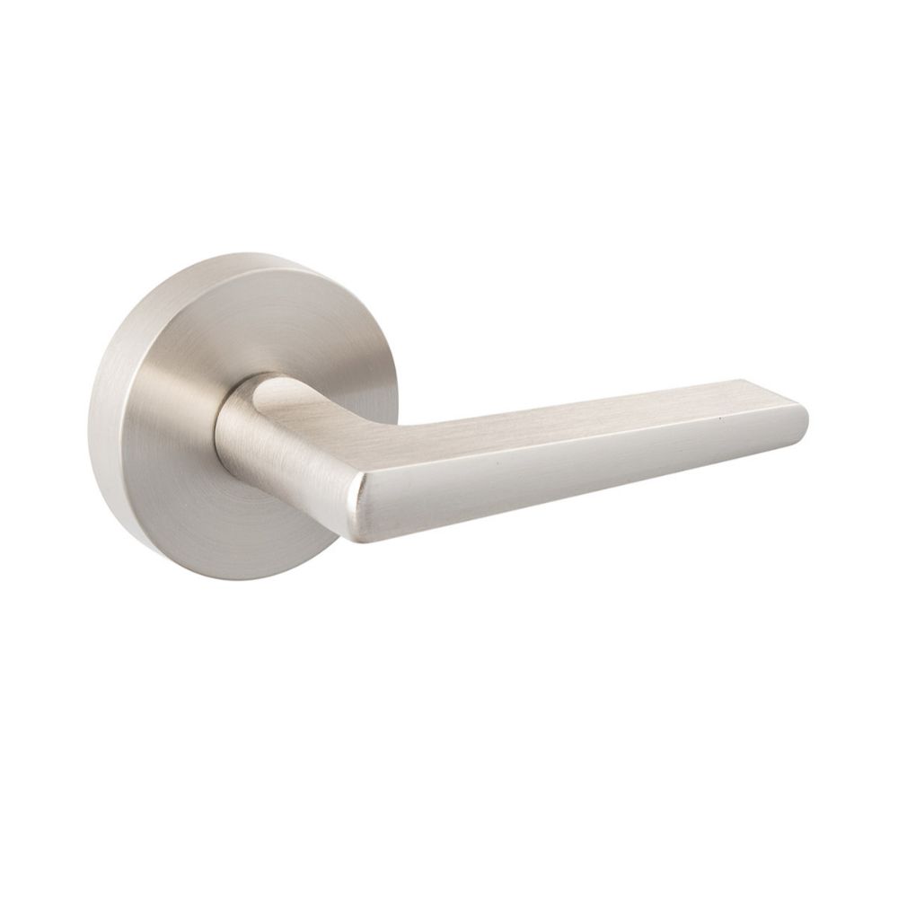 Ridgecrest Modern BS107-RD-15-238 Basel Lever with Round Rosette in Satin Nickel