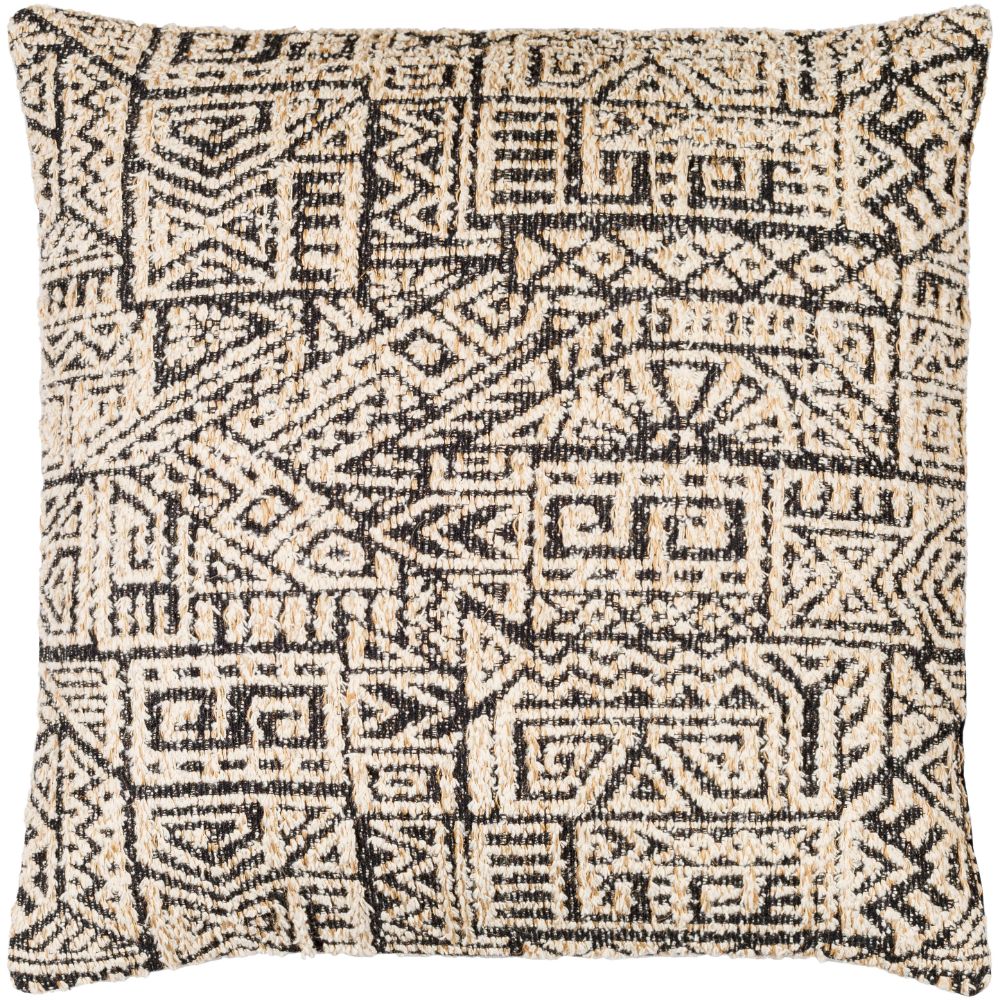 Surya ENY001-1818 Kenya 18"H x 18"W Pillow Cover in Blacks