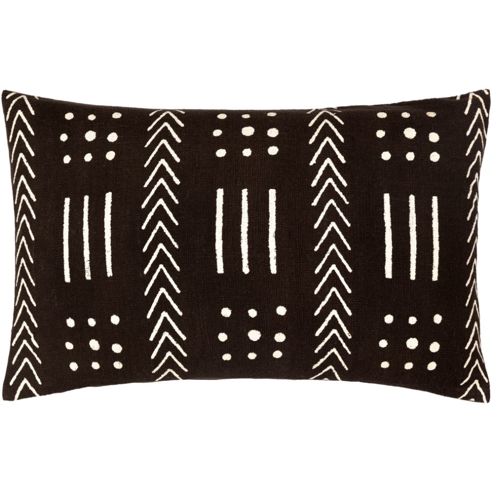 Surya MAA005-1422 Malian 14"H x 22"W Pillow Cover in Blacks