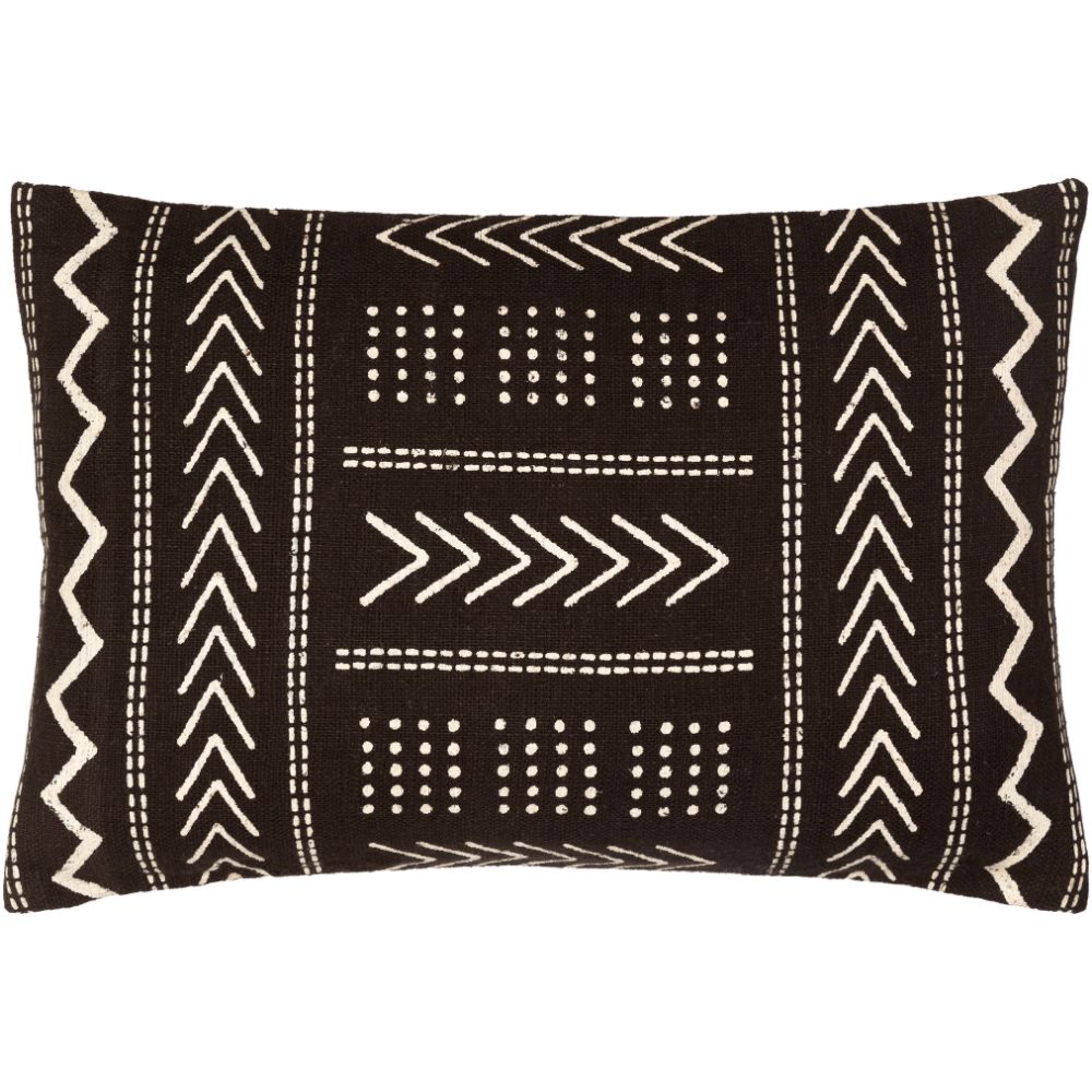 Surya MAA009-1422 Malian 14"H x 22"W Pillow Cover in Blacks