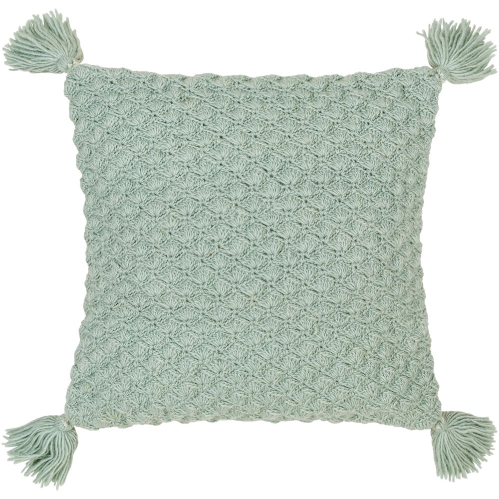 Surya MKO004-1818 Makrome 18"H x 18"W Pillow Cover in Greens