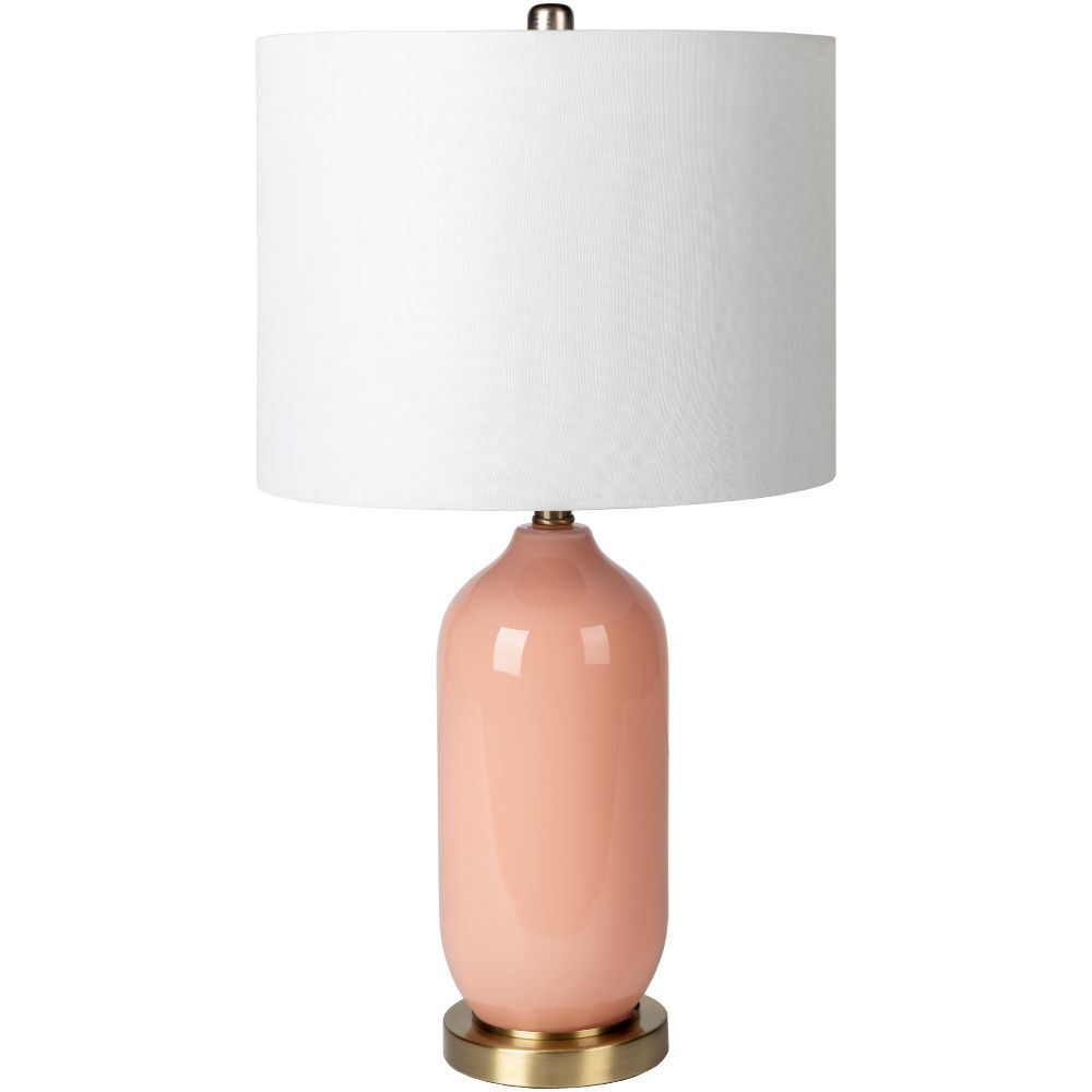 Surya ROE-001 Monroe 26"H x 15"W x 15"D Lamp in White / Pink