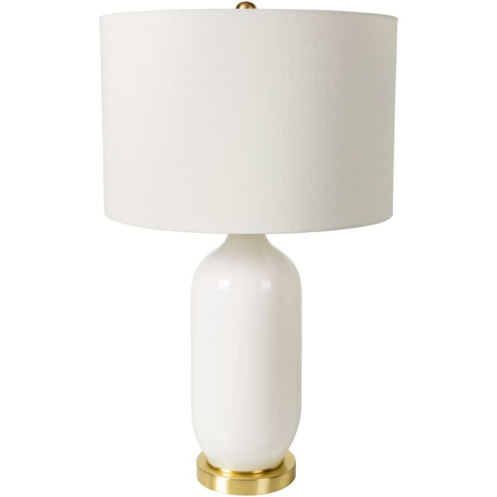 Surya ROE-002 Monroe 26"H x 15"W x 15"D Lamp in White / White