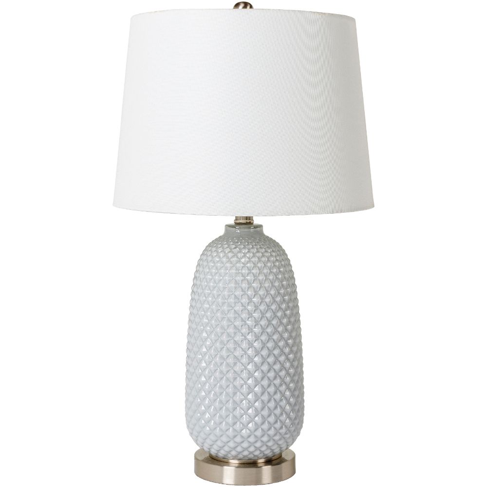 Surya TRY-001 Tory 26"H x 14"W x 14"D Lamp in White / Grey