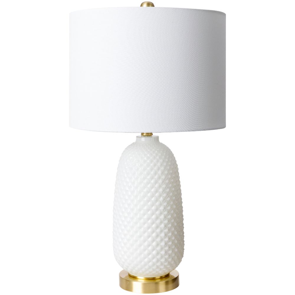 Surya TRY-002 Tory 26"H x 14"W x 14"D Lamp in White / White