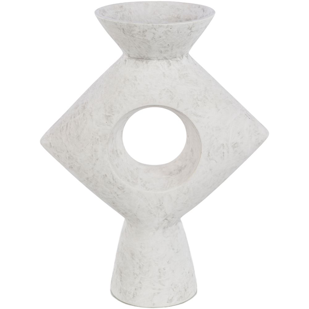 Surya YAG-007 Yagya 17"H x 12"W x 7"D Decorative Accent Vase in Light Grey