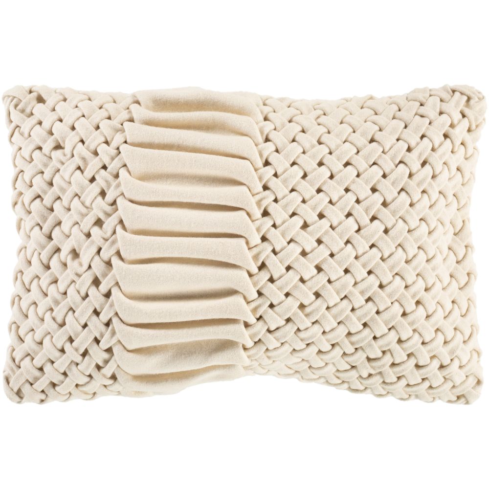 Surya Alana AAP-002 14"H x 22"W Pillow Cover in Cream