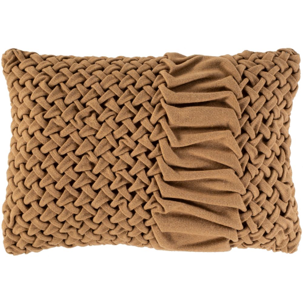 Surya Alana AAP-003 14"H x 22"W Pillow Cover in Camel