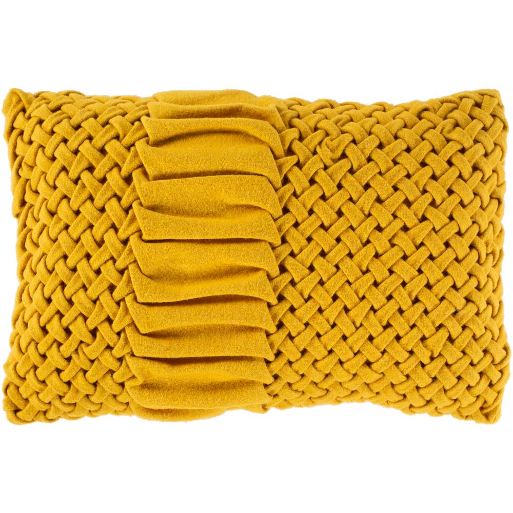 Surya Alana AAP-006 14"H x 22"W Pillow Cover in Mustard