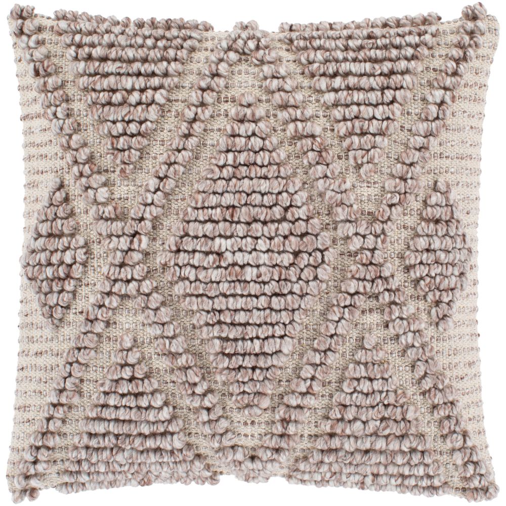 Surya Anders ADR-004 20"H x 20"W Pillow Cover in Cream, Light Gray, Khaki