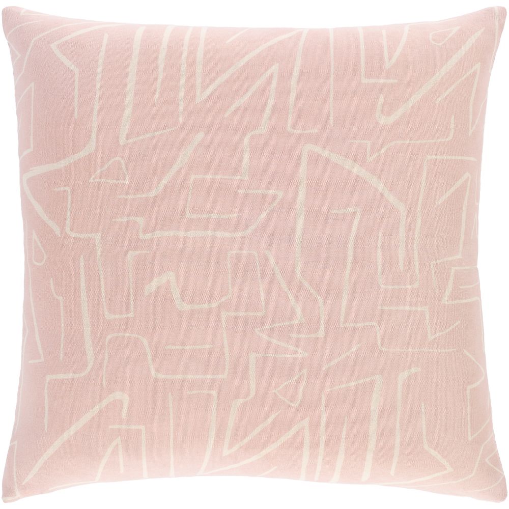 Surya Bogolani BGO-003 20"H x 20"W Pillow Cover in Pale Pink, Cream