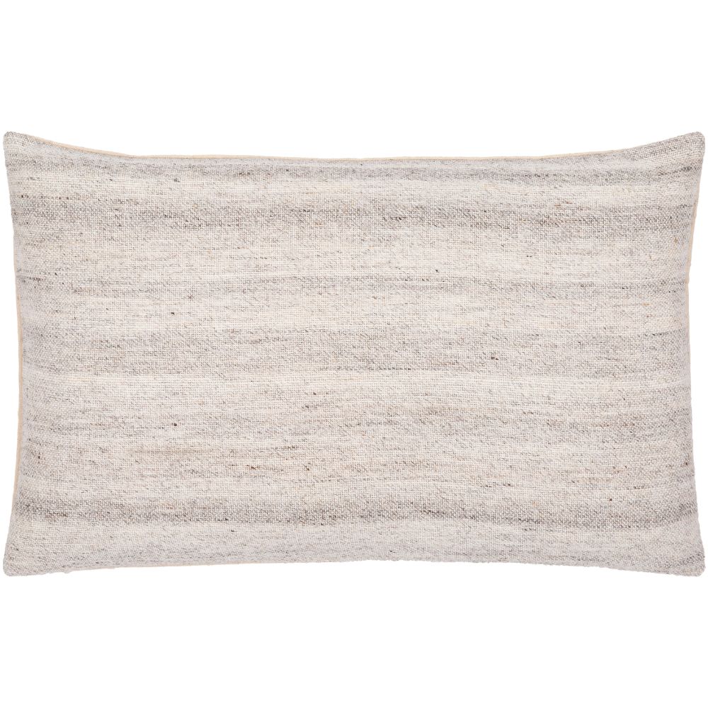 Surya Bonnie BIE-001 14"H x 22"W Pillow Kit in Beige, Light Gray, White, Dark Brown