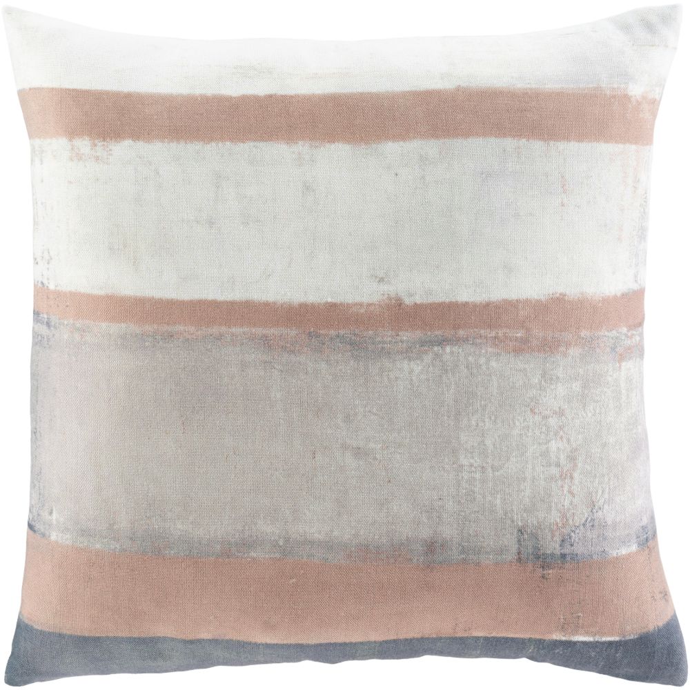 Surya Balliano BLN-002 18"H x 18"W Pillow Cover in White, Khaki, Light Gray, Taupe, Beige, Pale Blue