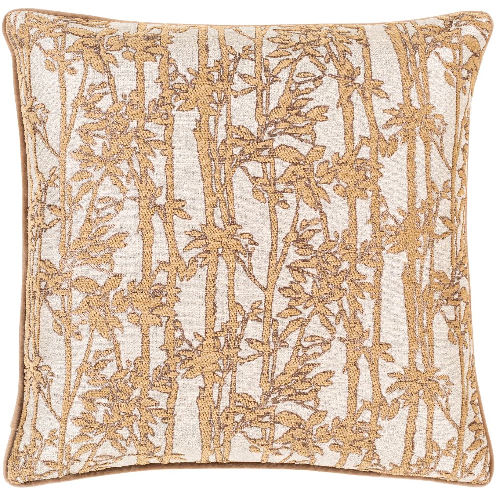 Surya Biming BMG-002 18"H x 18"W Pillow Cover in Tan, Ivory, Camel