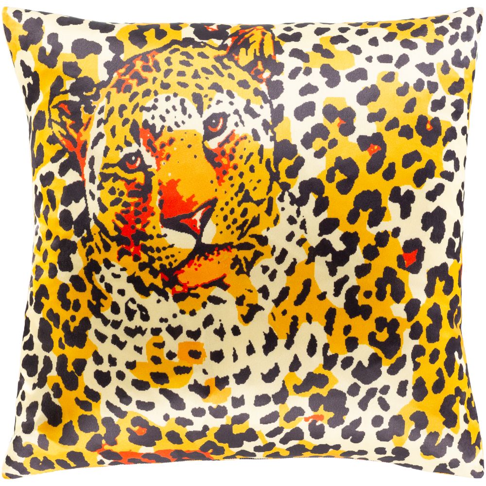 Surya Chloe CLE-003 18"H x 18"W Pillow Kit in Butter, Saffron, Black, Bright Orange