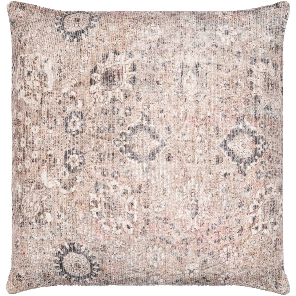 Surya Colin CLN-002 18"H x 18"W Pillow Cover in Tan, Gray, Charcoal, Cream, Dusty Pink