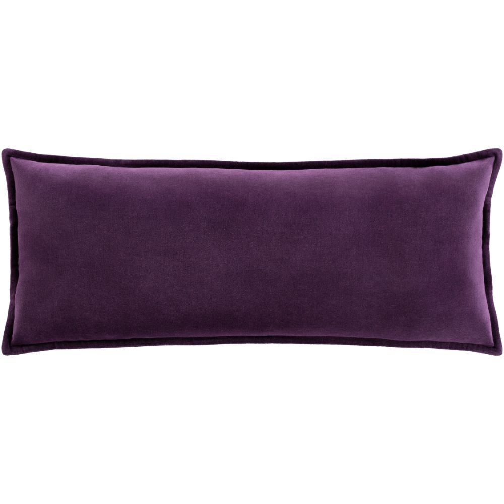 Surya Cotton Velvet CV-033 12"H x 30"W Pillow Cover in Dark Purple