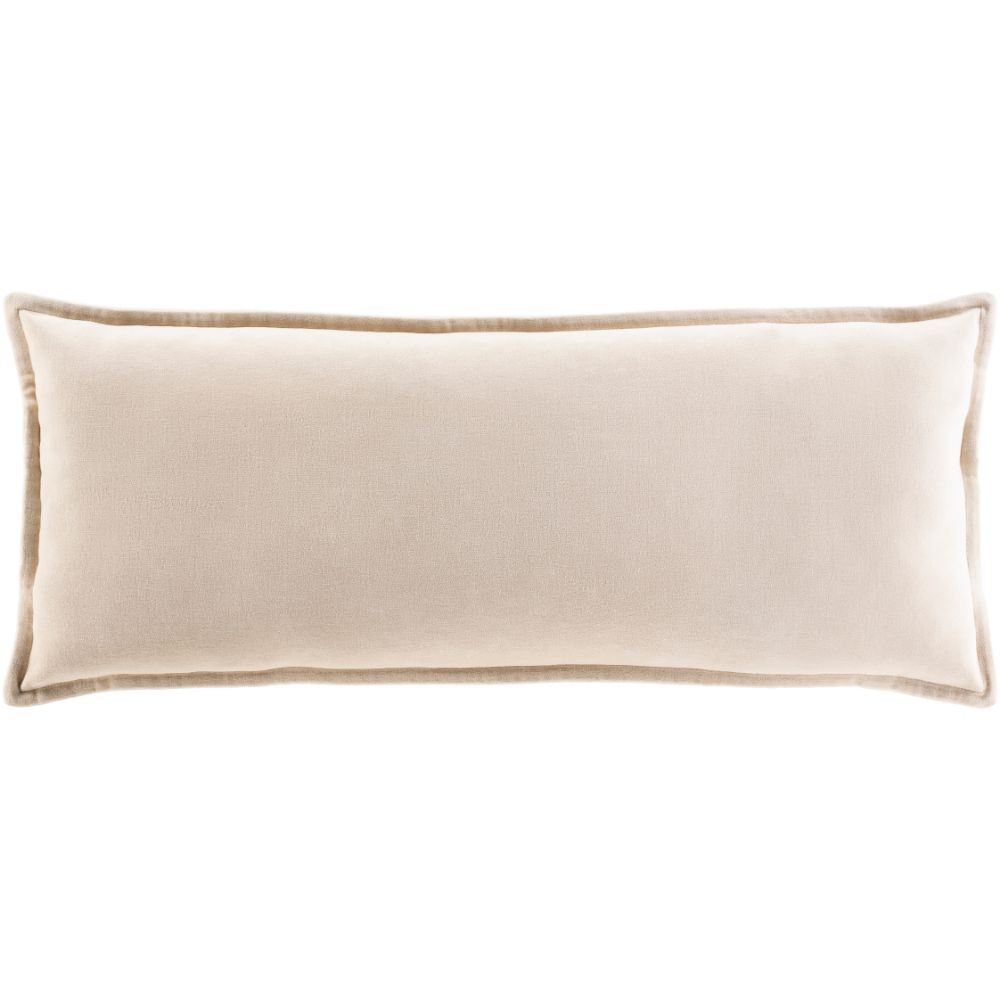 Surya Cotton Velvet CV-034 12"H x 30"W Pillow Cover in Beige