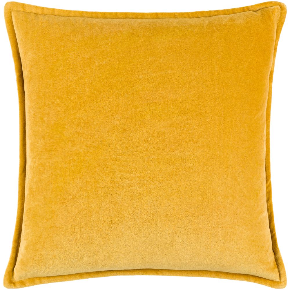 Surya Cotton Velvet CV-050 18"H x 18"W Pillow Cover in Mustard