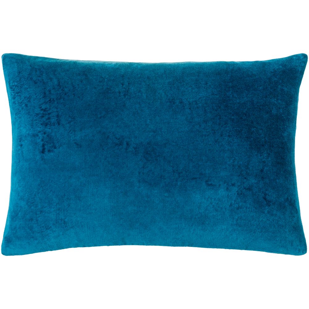 Cotton Velvet CV-061 13"L x 20"W Lumbar Pillow in Marine Blue