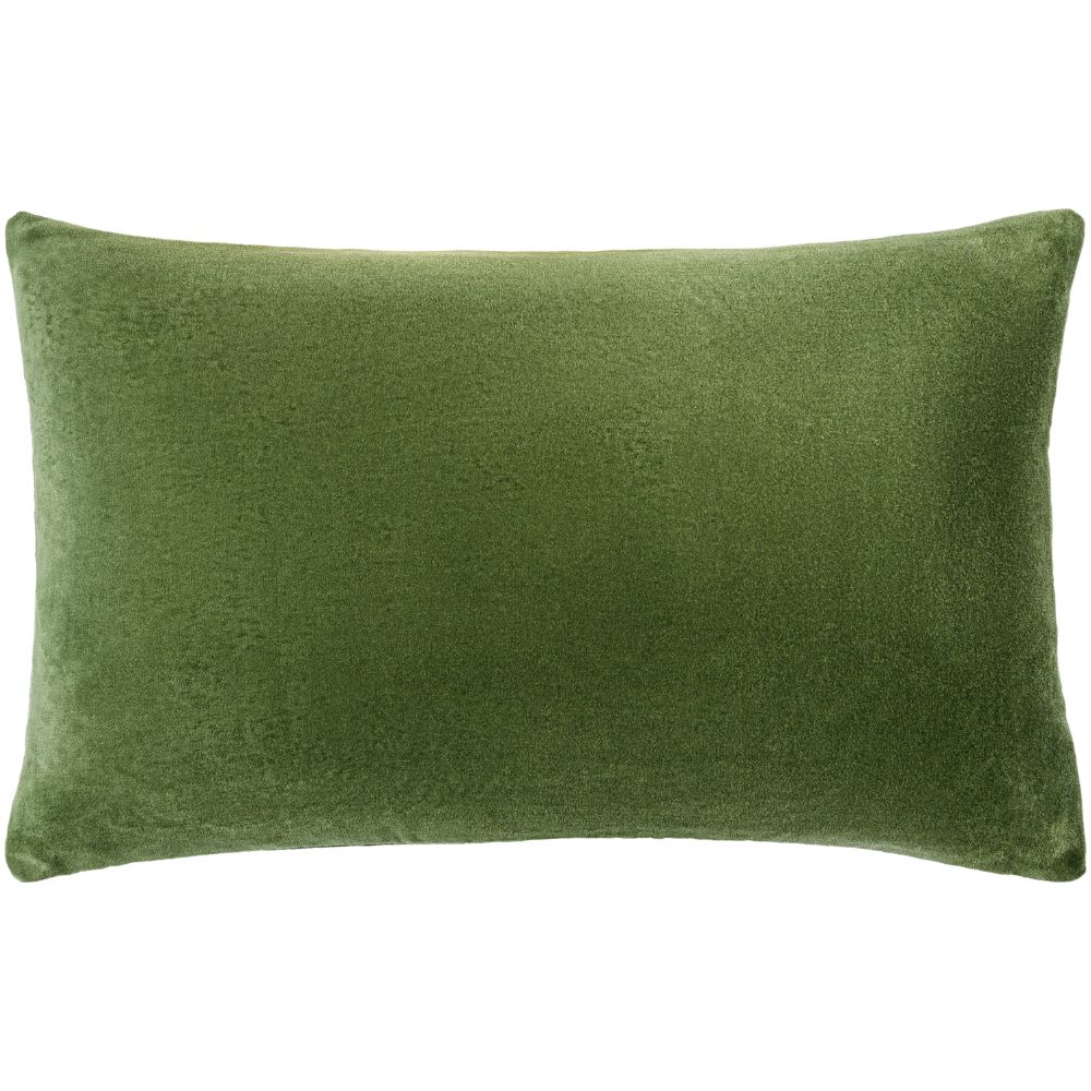 Cotton Velvet CV-063 13"L x 20"W Lumbar Pillow in Lunar Green