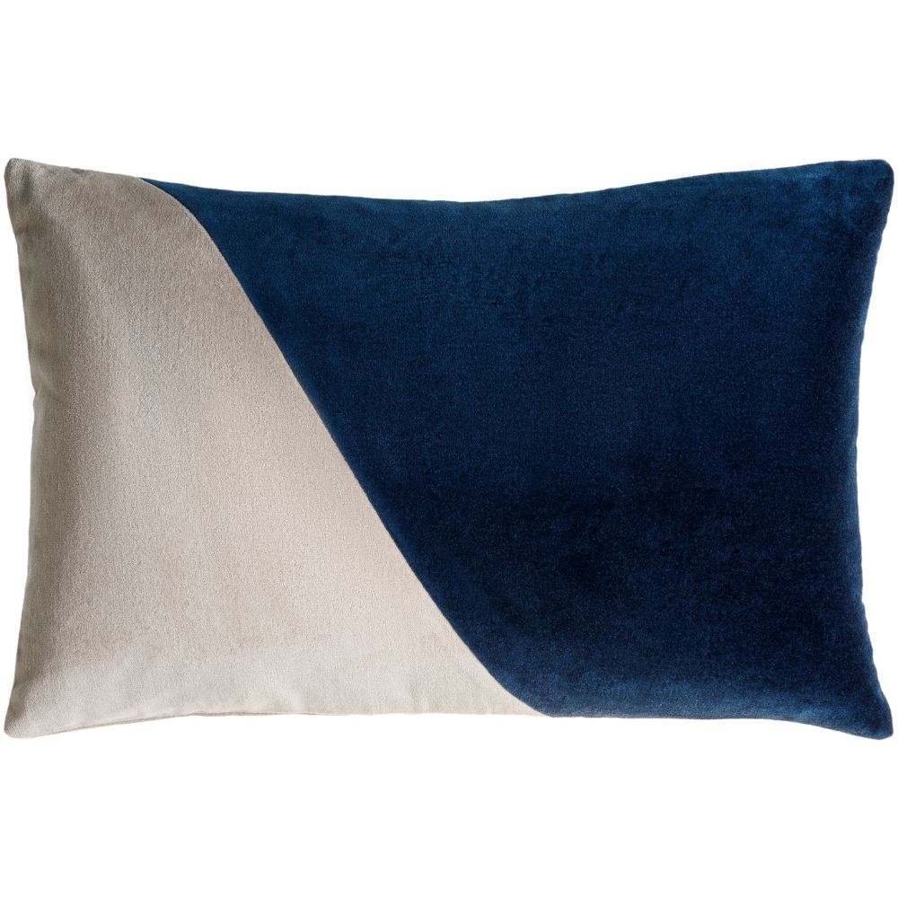 Cotton Velvet CV-066 13"L x 20"W Lumbar Pillow in Midnight Blue