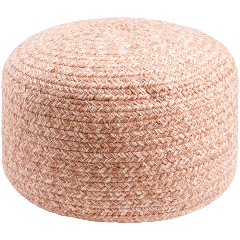 Entwined EDPF-001 12"H x 18"W x 18"D Pouf in Natural
