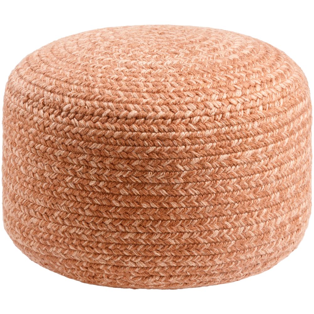 Entwined EDPF-006 12"H x 18"W x 18"D Pouf in Light Wood