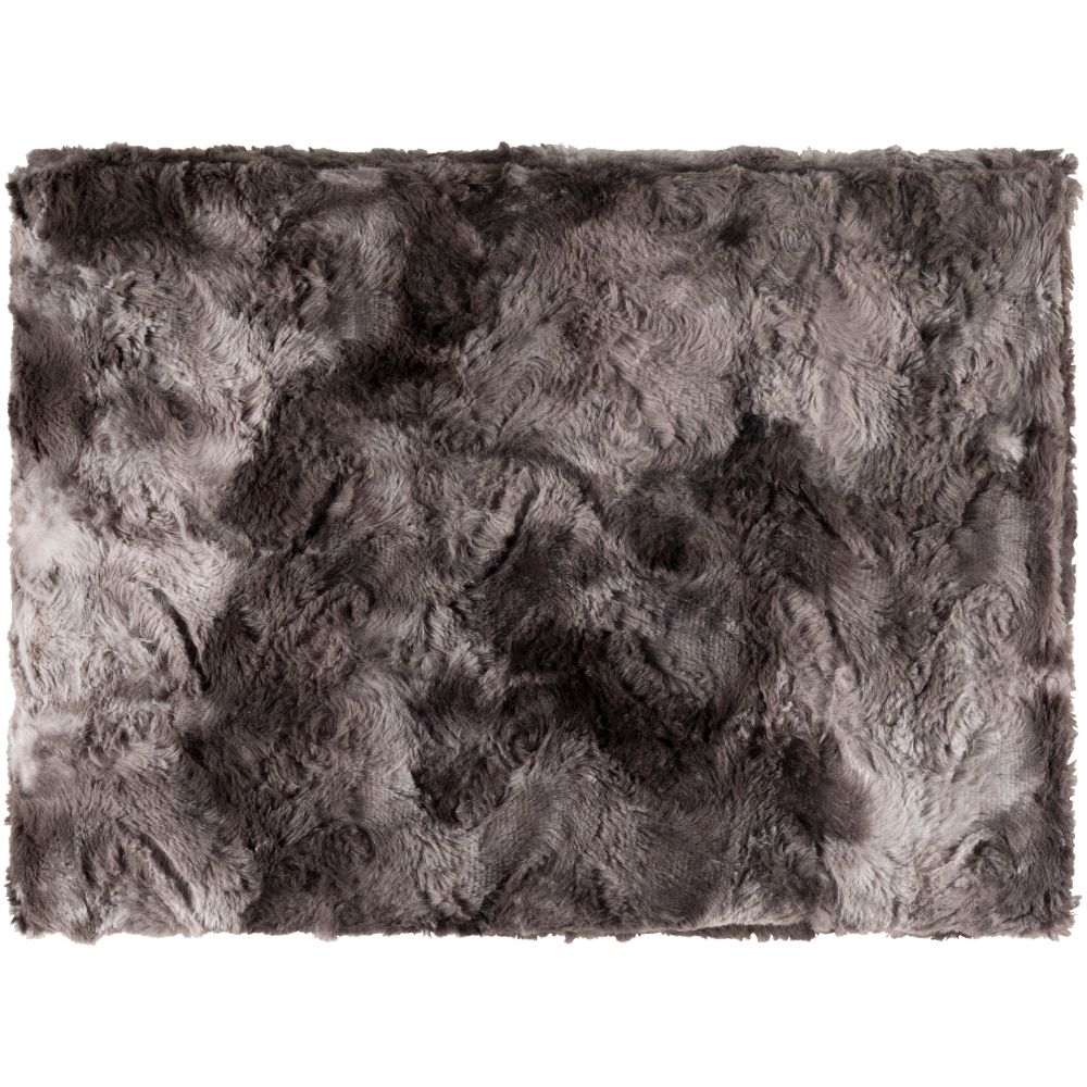 Surya FLA8000-5070 Felina 50 x 60 Throw in Black/ Medium Gray