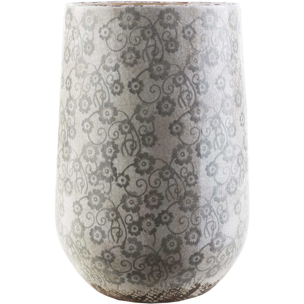 Surya FLR910-M Table Vase in Medium Gray, White, Camel