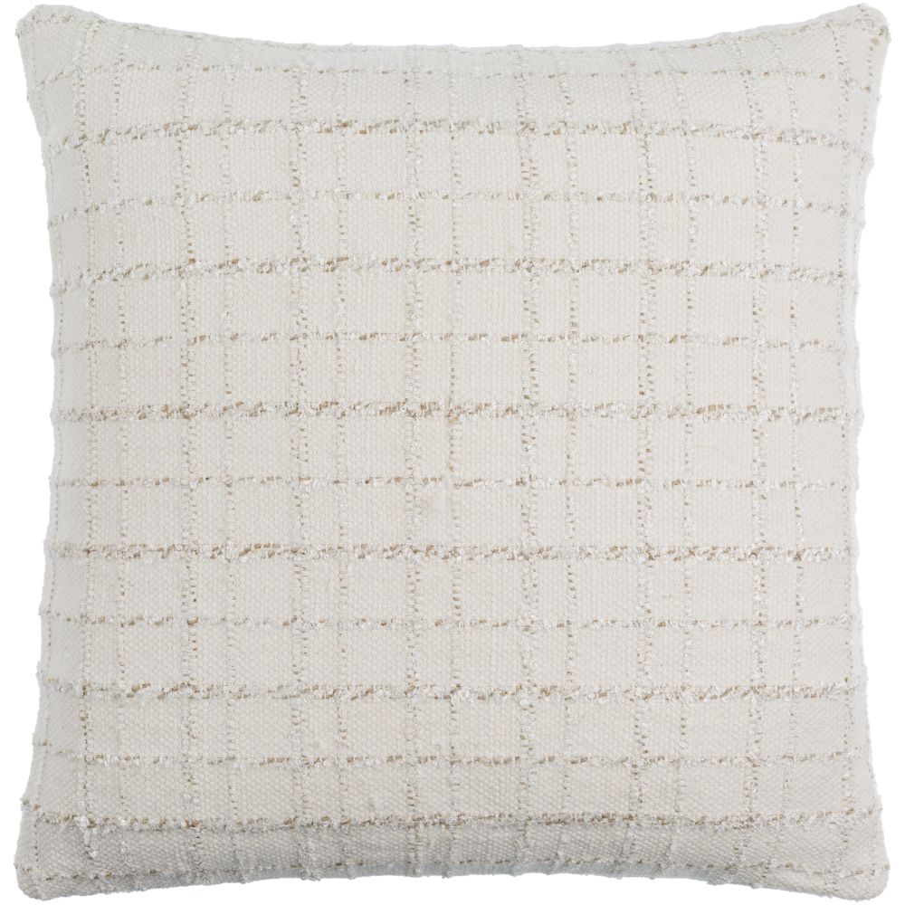 Greenville GNE-001 18"L x 18"W Accent Pillow in Light Silver