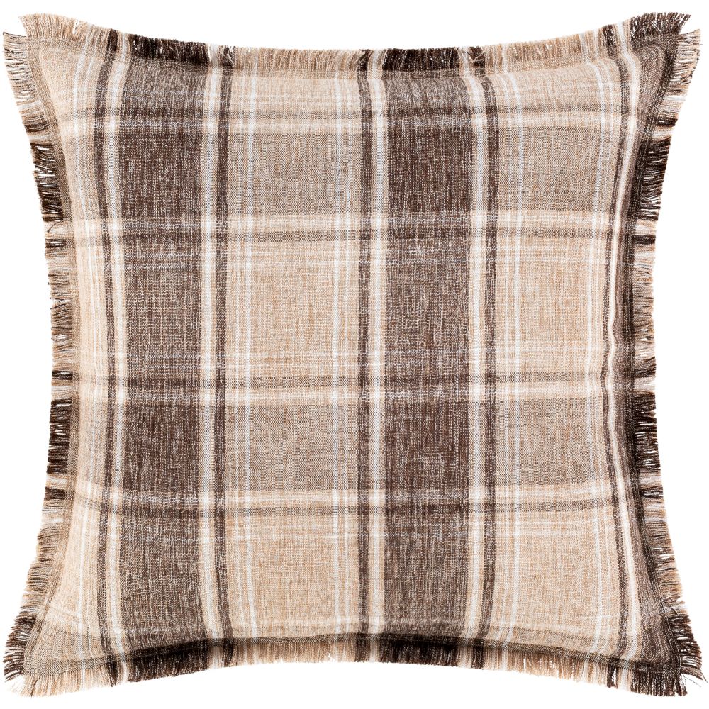 Surya Glenwood GNW-002 22"H x 22"W Pillow Kit in Camel, Dark Brown, Wheat, Cream
