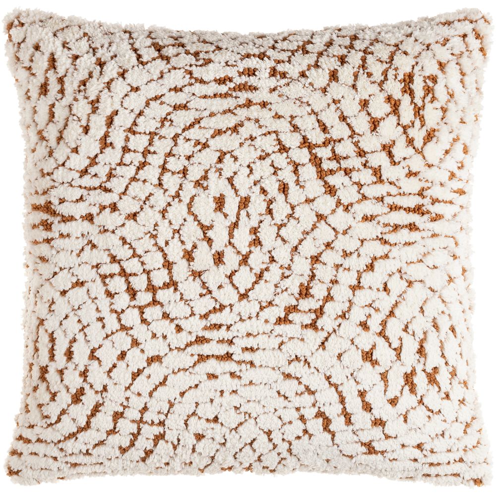Surya Kabela KBL-002 18"H x 18"W Pillow Cover in Camel, Cream, Ivory