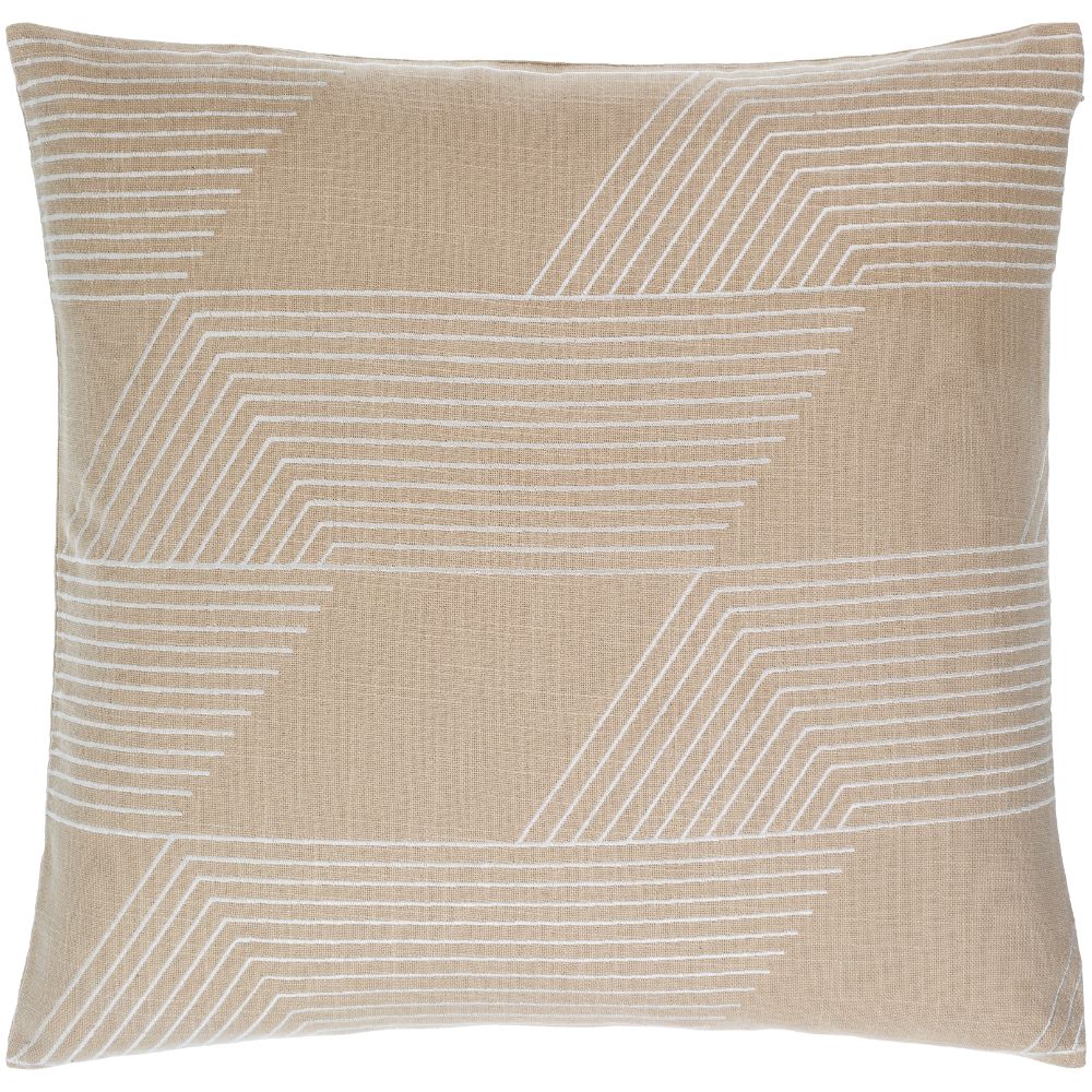 Merle LEM-001 18"L x 18"W Accent Pillow in Slate Grey Taupe