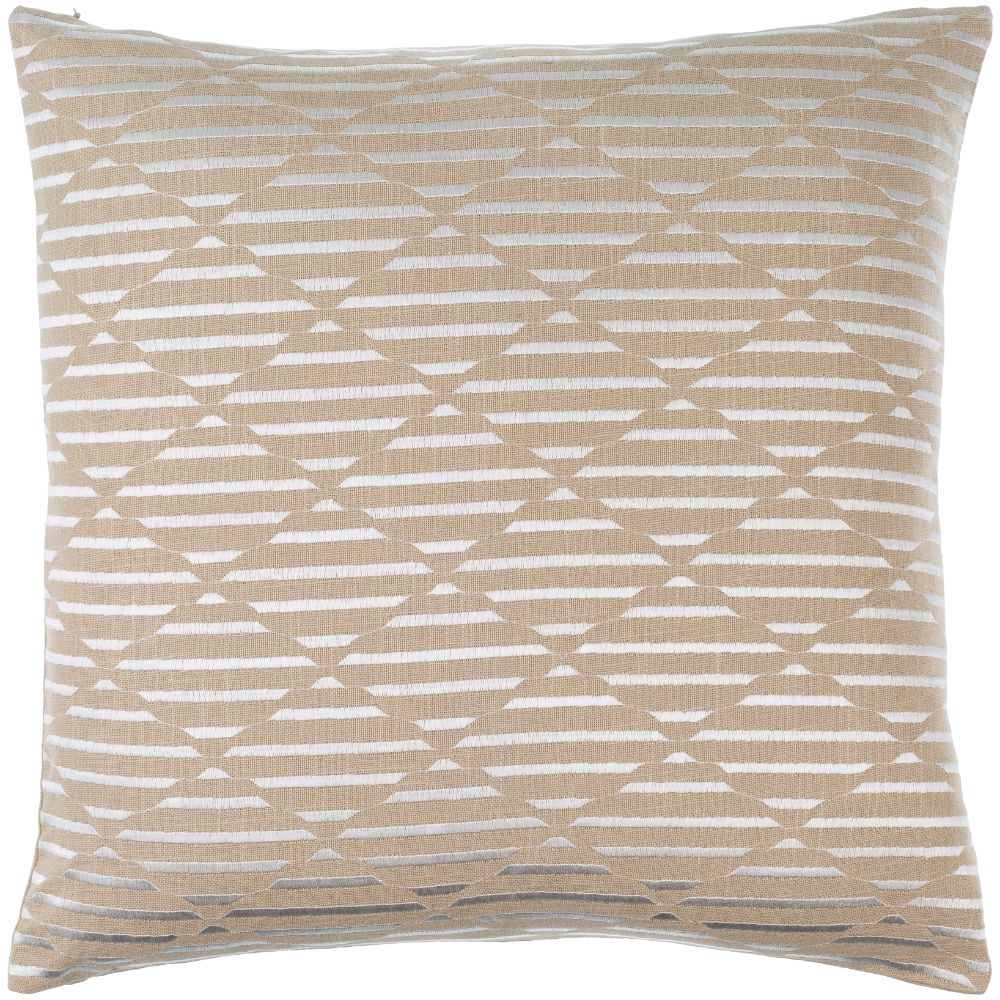 Merle LEM-002 18"L x 18"W Accent Pillow in Slate Grey Taupe