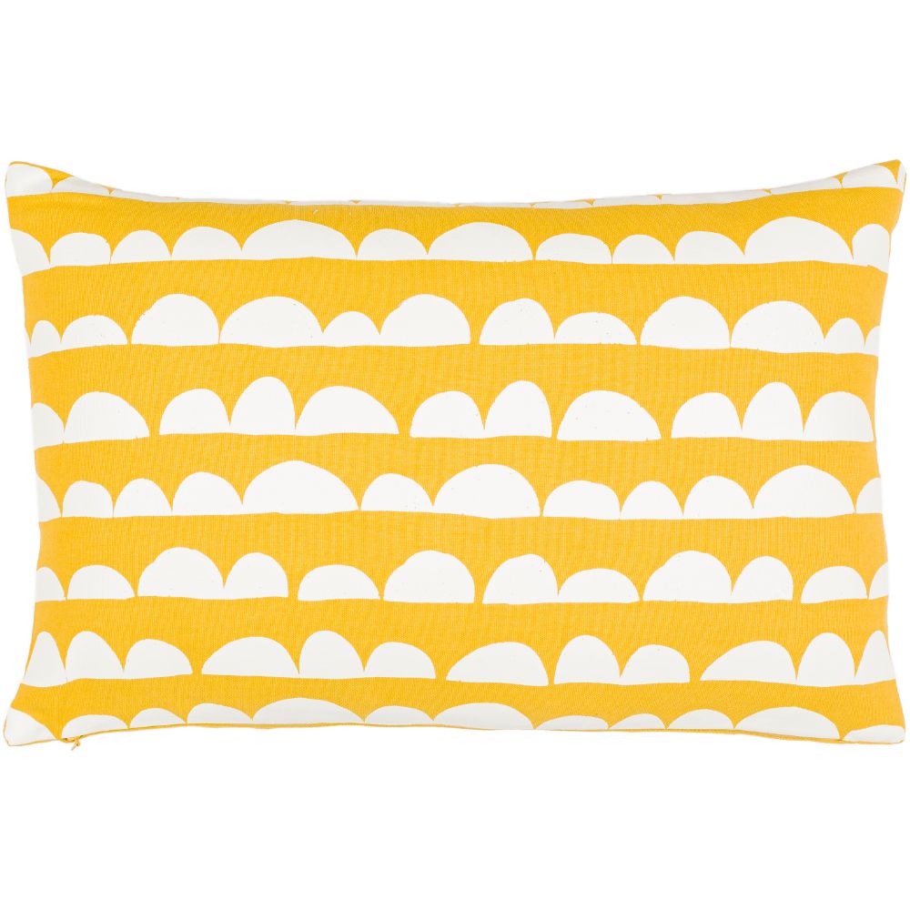 Surya Lachen LHN-002 13"H x 20"W Pillow Cover in Bright Yellow, Cream