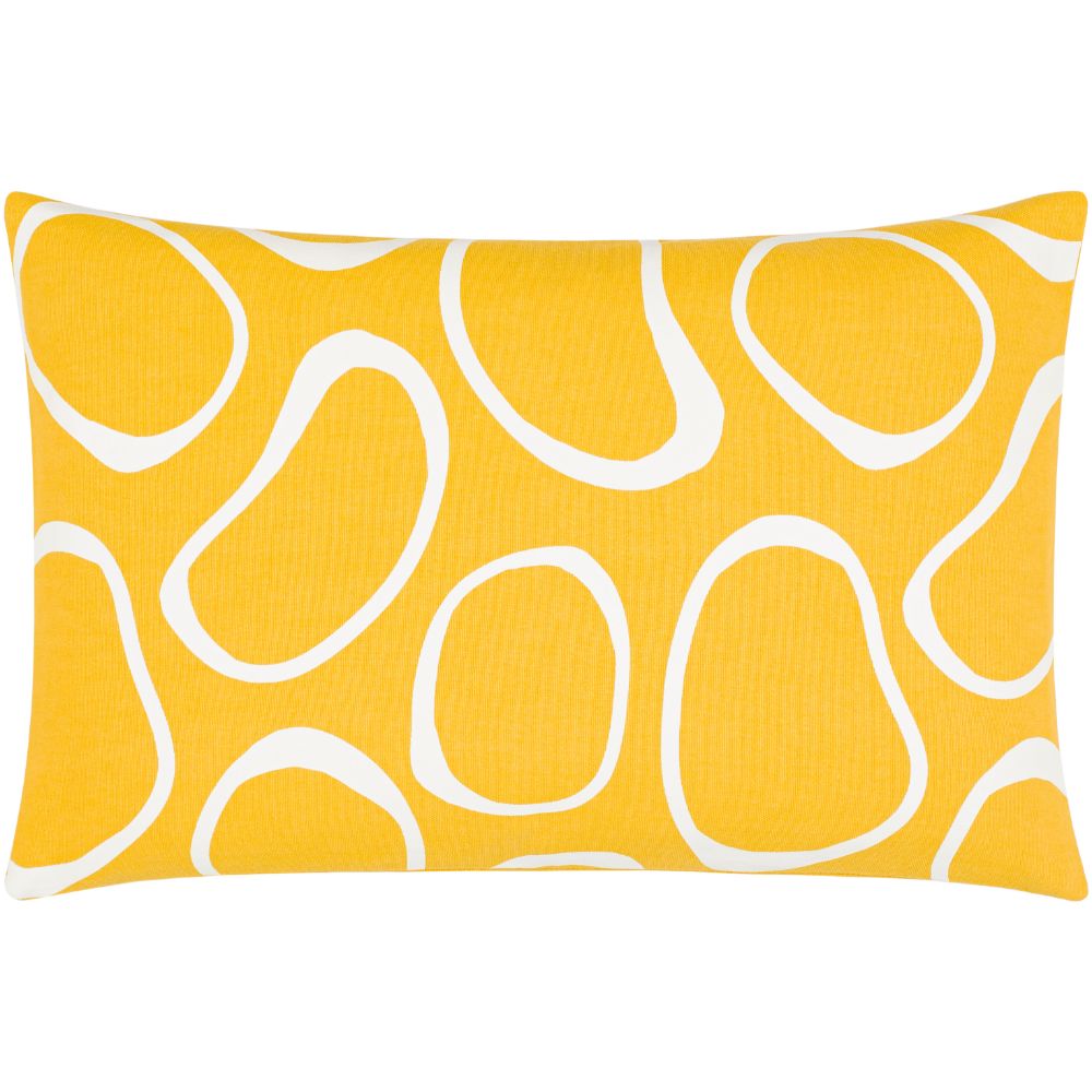 Surya Lachen LHN-020 13"H x 20"W Pillow Cover in Bright Yellow, Cream