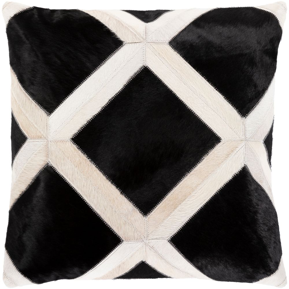 Surya Lana LNA-001 20"H x 20"W Pillow Kit in Black, Dark Brown, Beige, White