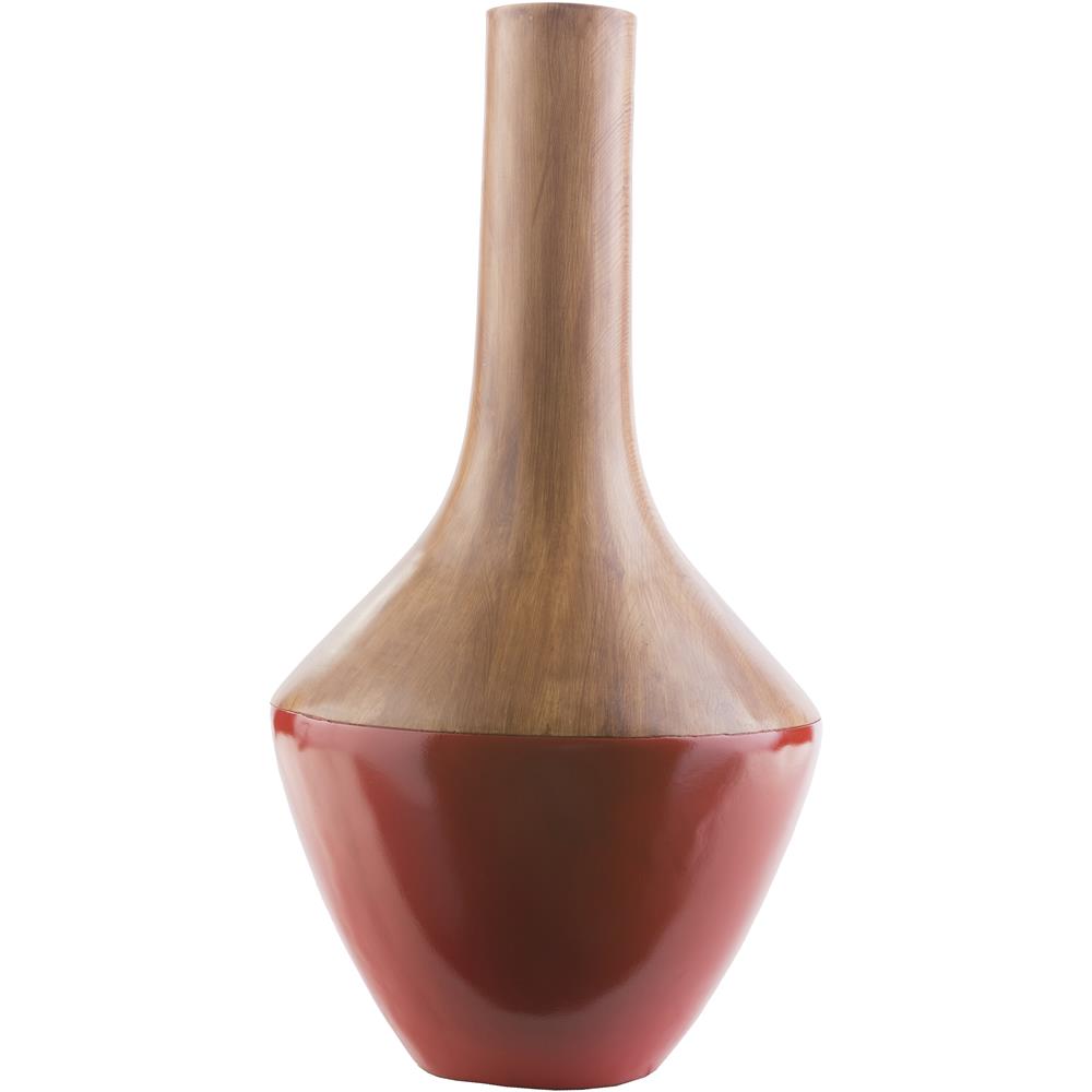 Surya MDX553-L Floor Vase in Dark Red, Dark Brown