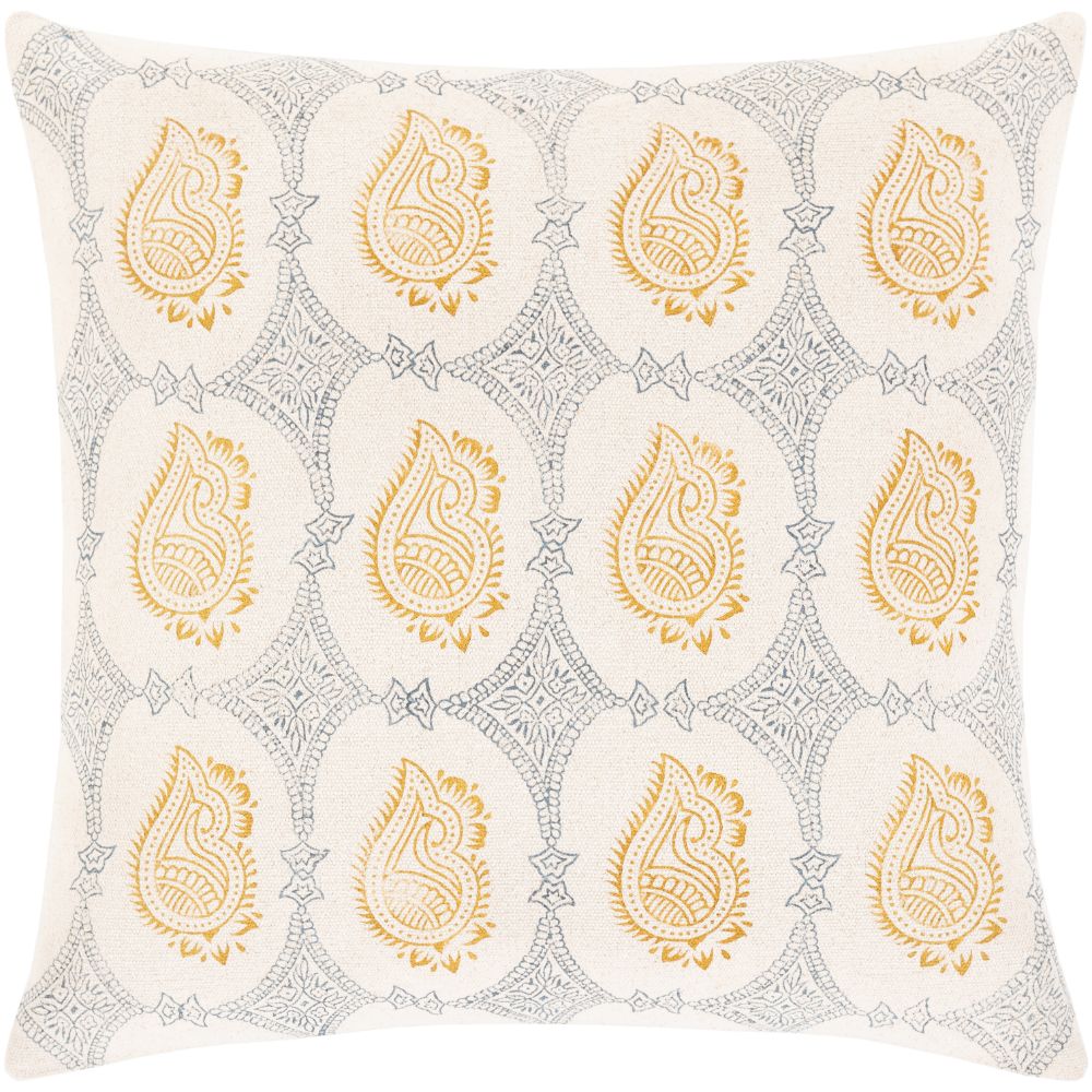 Surya Magdalena MGD-002 18"H x 18"W Pillow Cover in Beige, Mustard, Navy, Peach