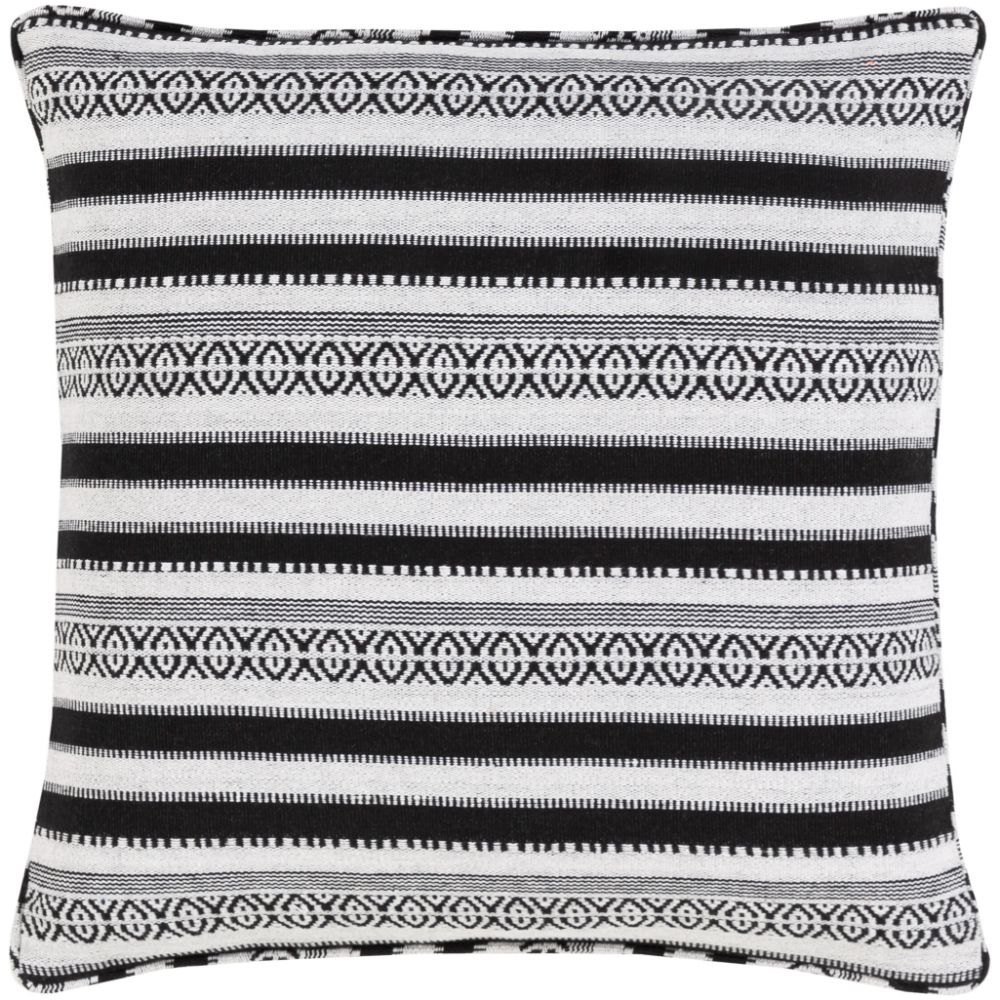 Surya Maya MYP-001 18"H x 18"W Pillow Cover in Black, White