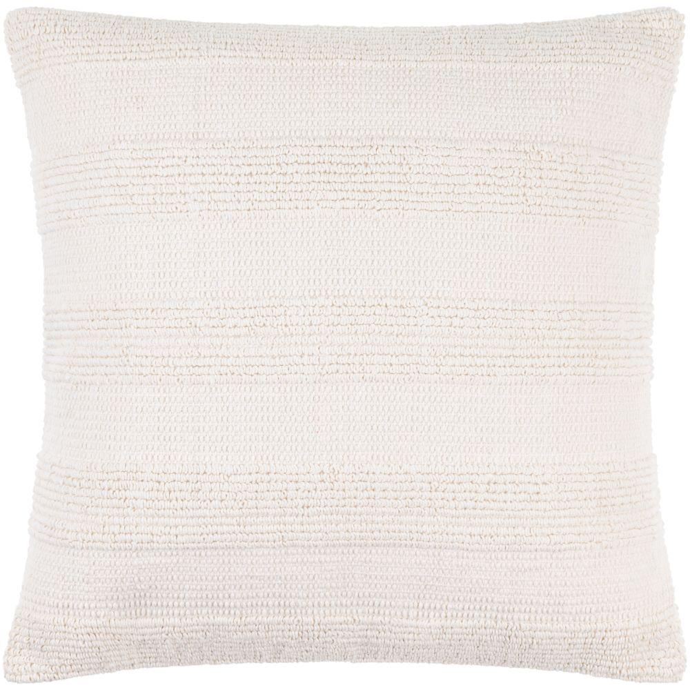 Nahara NHR-001 18"L x 18"W Accent Pillow in Off-White