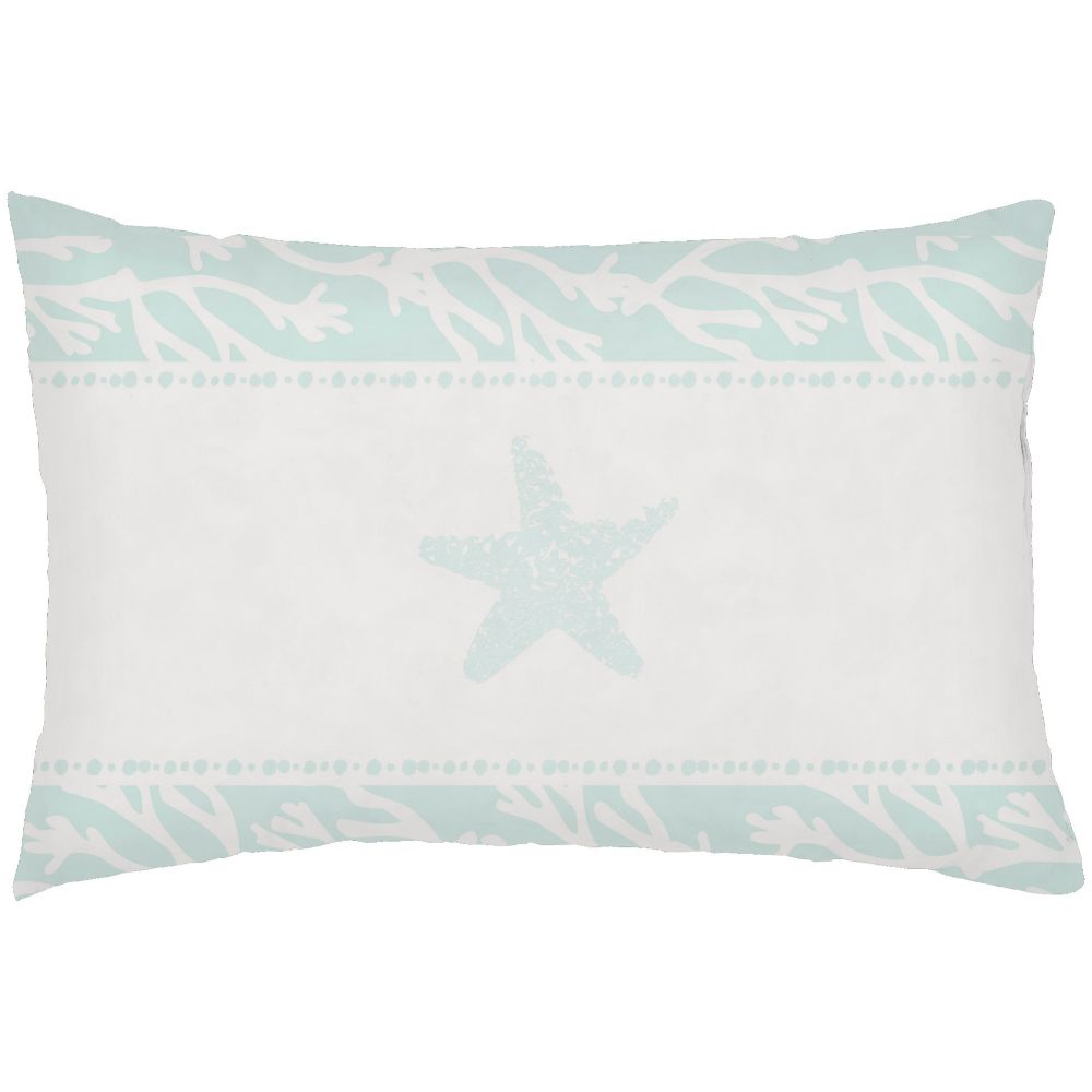 Surya PHDST001-1424 Seasalt & Starfish 14 x 24 x4 Throw Pillow