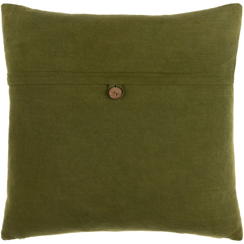 Surya Penelope PLP-010 20"H x 20"W Pillow Cover in Dark Green, Dark Brown