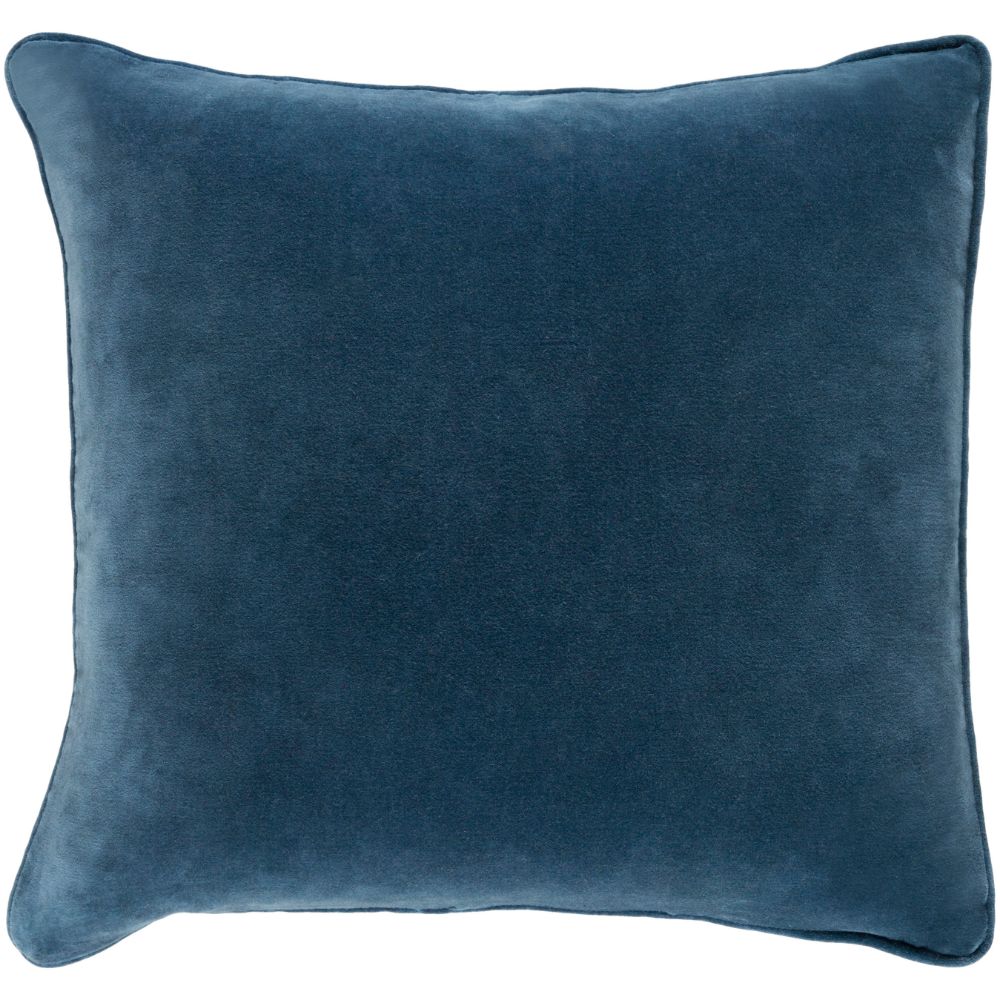 Surya Safflower SAFF-7195 18"H x 18"W Pillow Cover - Dark Blue