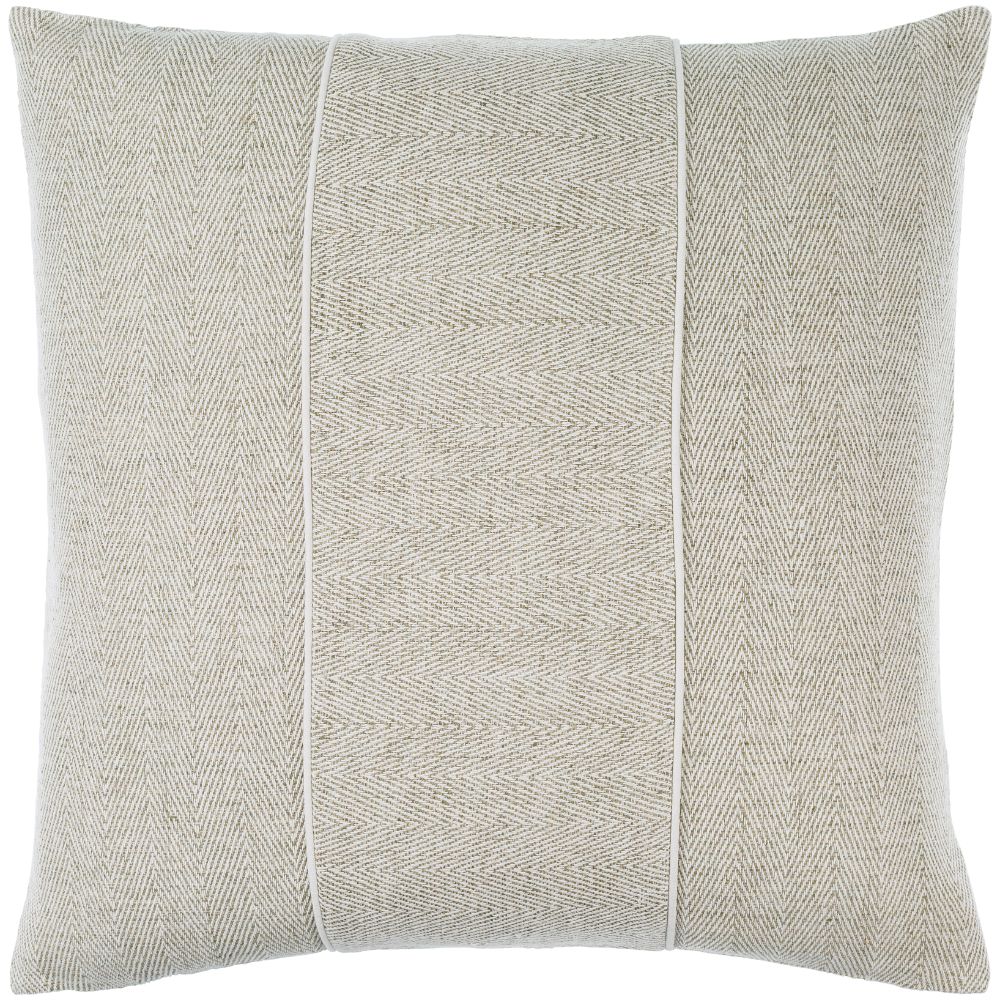 Stitched Linen SCE-001 22"L x 22"W Accent Pillow in Light Grey