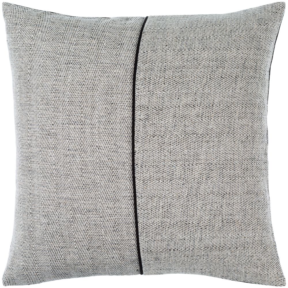 Stitched Linen SCE-002 18"L x 18"W Accent Pillow in Pale Slate