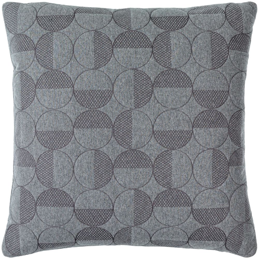 Surya SMC002-1818 Semicircle SMC-002 18"L x 18"W Accent Pillow in Charcoal